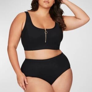 Artesands Sculpt Fuseli Bikini Gold zipper up Black Top